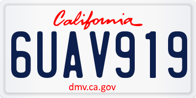 CA license plate 6UAV919