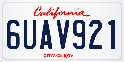 CA license plate 6UAV921
