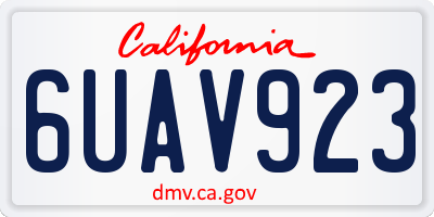 CA license plate 6UAV923