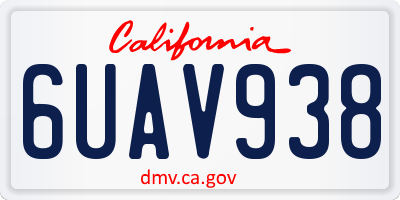 CA license plate 6UAV938
