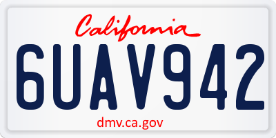 CA license plate 6UAV942