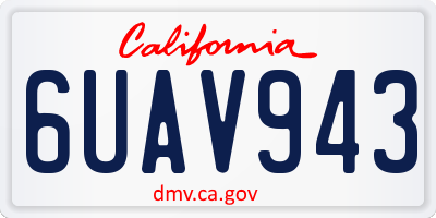 CA license plate 6UAV943