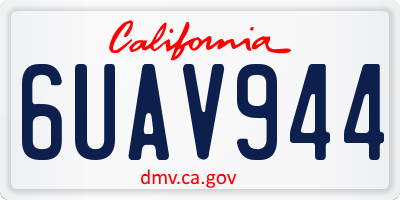 CA license plate 6UAV944