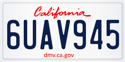 CA license plate 6UAV945