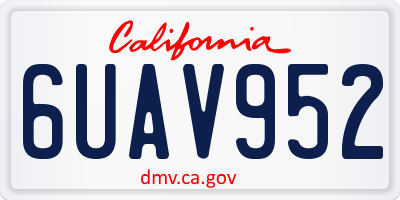 CA license plate 6UAV952