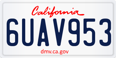 CA license plate 6UAV953