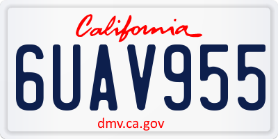 CA license plate 6UAV955