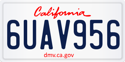 CA license plate 6UAV956