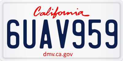 CA license plate 6UAV959