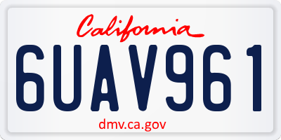 CA license plate 6UAV961