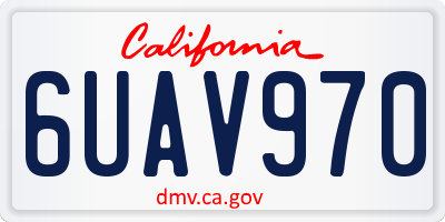 CA license plate 6UAV970