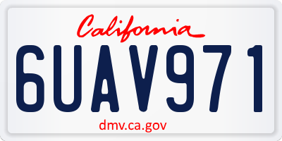 CA license plate 6UAV971