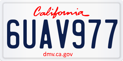 CA license plate 6UAV977