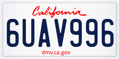 CA license plate 6UAV996