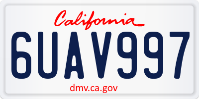 CA license plate 6UAV997