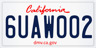 CA license plate 6UAW002