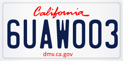 CA license plate 6UAW003