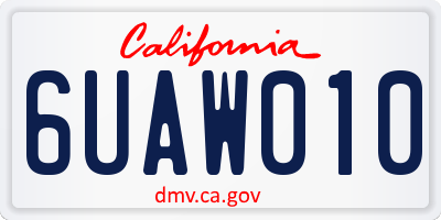 CA license plate 6UAW010