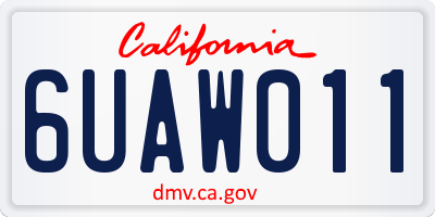 CA license plate 6UAW011