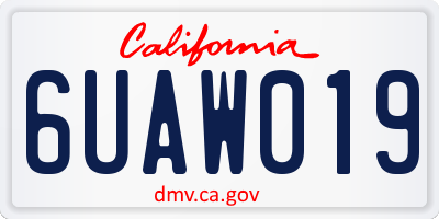 CA license plate 6UAW019