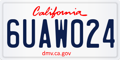 CA license plate 6UAW024