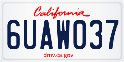 CA license plate 6UAW037