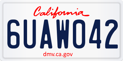 CA license plate 6UAW042