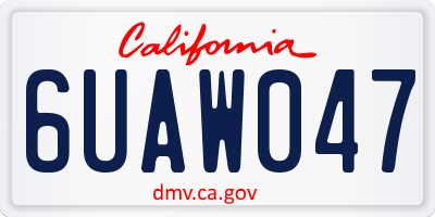 CA license plate 6UAW047
