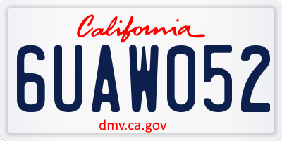 CA license plate 6UAW052