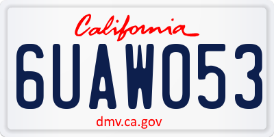 CA license plate 6UAW053