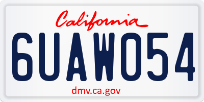 CA license plate 6UAW054