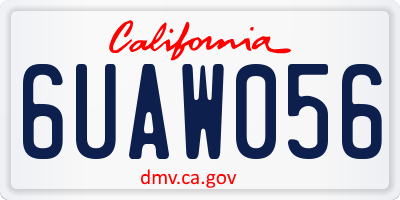 CA license plate 6UAW056