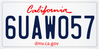 CA license plate 6UAW057