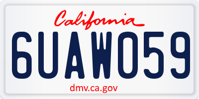 CA license plate 6UAW059