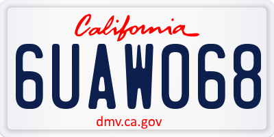 CA license plate 6UAW068