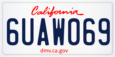 CA license plate 6UAW069