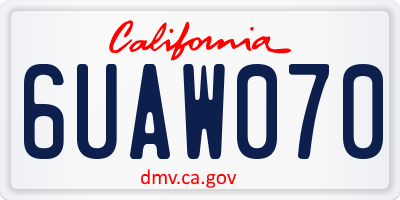 CA license plate 6UAW070