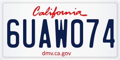 CA license plate 6UAW074