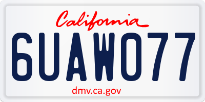 CA license plate 6UAW077