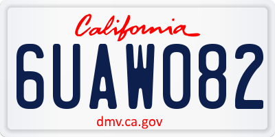 CA license plate 6UAW082