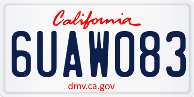 CA license plate 6UAW083