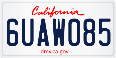 CA license plate 6UAW085