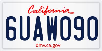 CA license plate 6UAW090