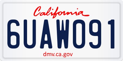 CA license plate 6UAW091
