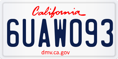 CA license plate 6UAW093