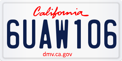 CA license plate 6UAW106