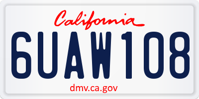 CA license plate 6UAW108