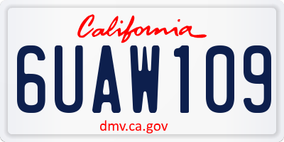 CA license plate 6UAW109