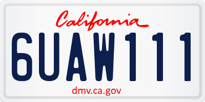 CA license plate 6UAW111