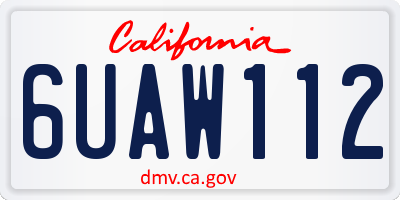 CA license plate 6UAW112